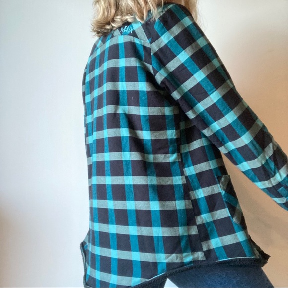 Matix Plaid Sherpa Lined Shirt/Jacket - Picture 3 of 6